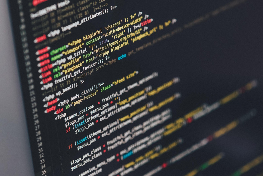 Software code on screen